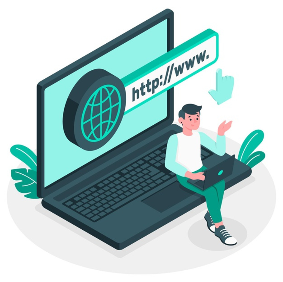 Devasa bir dizüstü bilgisayar ekranından çıkan "www" adres çubuğu ve küre simgesi, W3C standartlarının web'deki evrensel rolünü ve erişilebilirliğini temsil ediyor.
