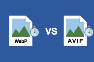 Web sitesi hızı için WebP ve AVIF resim formatlarını karşılaştıran bir grafik. Her dosya ikonunun yanında, yükleme performansını simgeleyen bir kronometre bulunuyor.