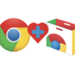 Chrome logosu, bir artı işareti ve Web Mağazası çantası, makalede incelenen ve tarayıcı performansını etkileyen Chrome eklentilerinin eklenmesini görsel olarak temsil ediyor.