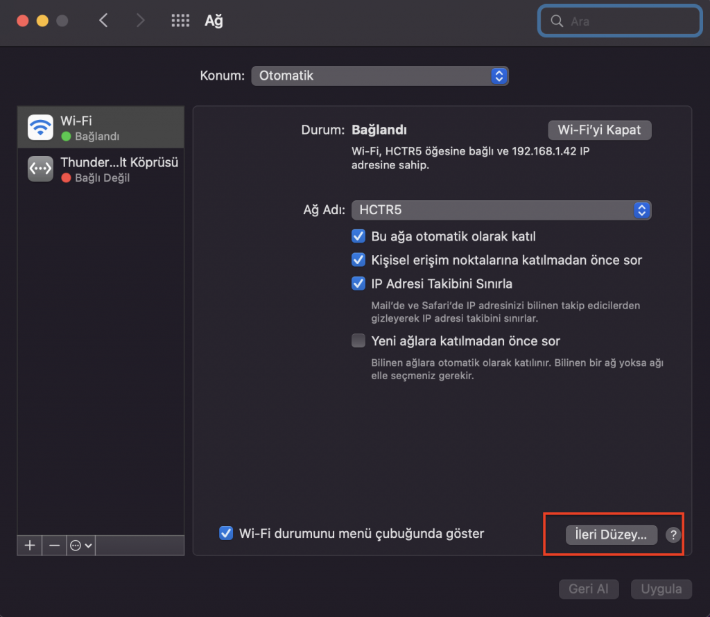 MacOS Cihazlarda DNS Değiştirme