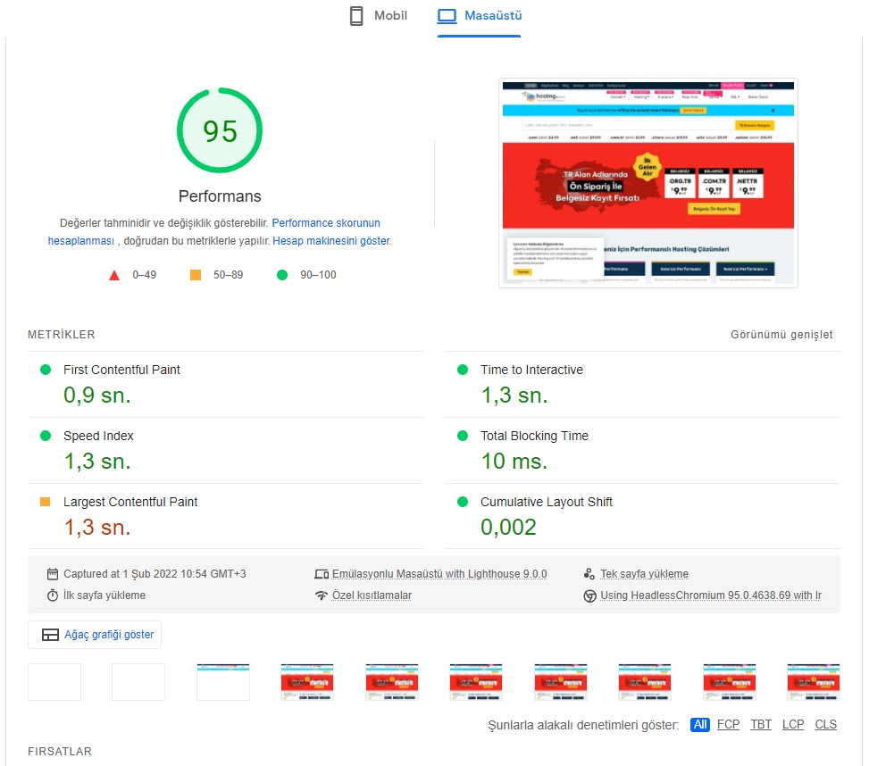 Google Pagespeed İnsights