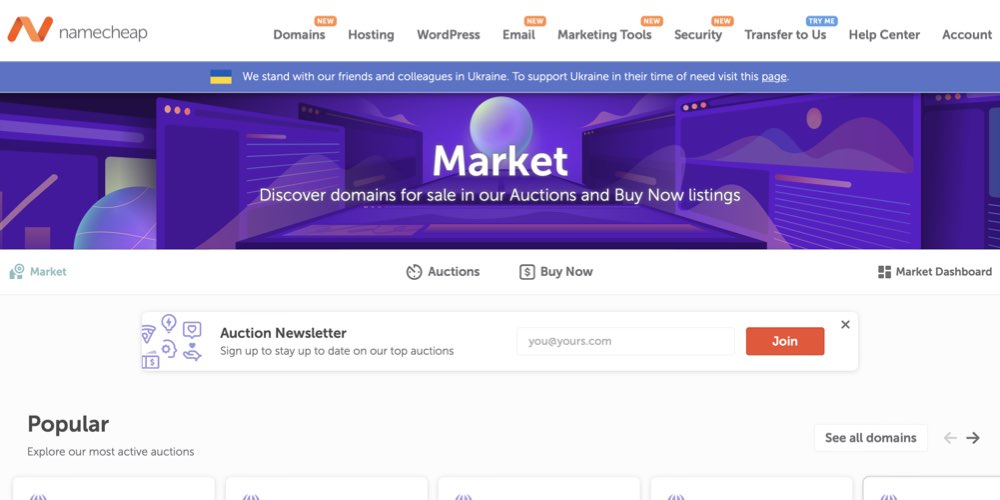 Namecheap Marketplace