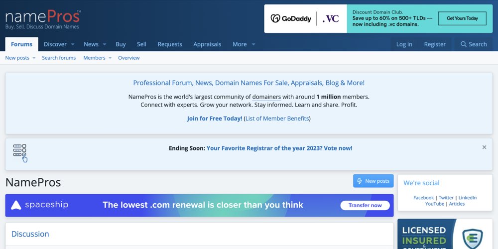 NamePros Forum