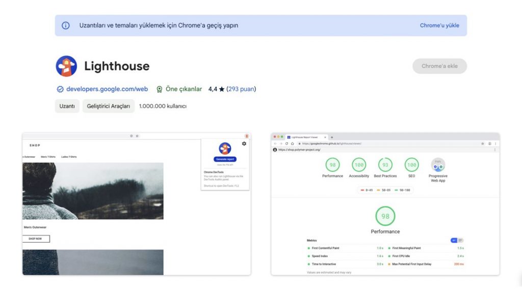 Google Chrome Lighthouse