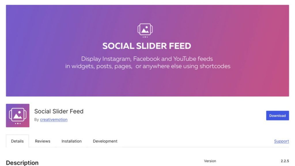Social Slider Feed