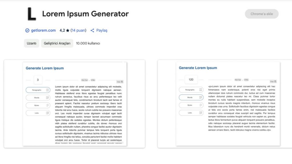 Lorem Ipsum Generator
