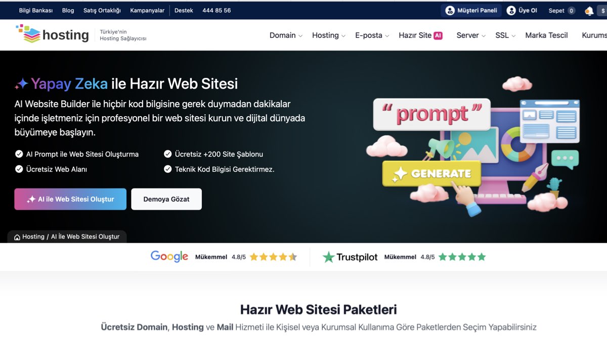 Hosting.com.tr AI Website Builder